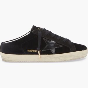 Golden Goose Superga Classic Black Velvet Sneakers